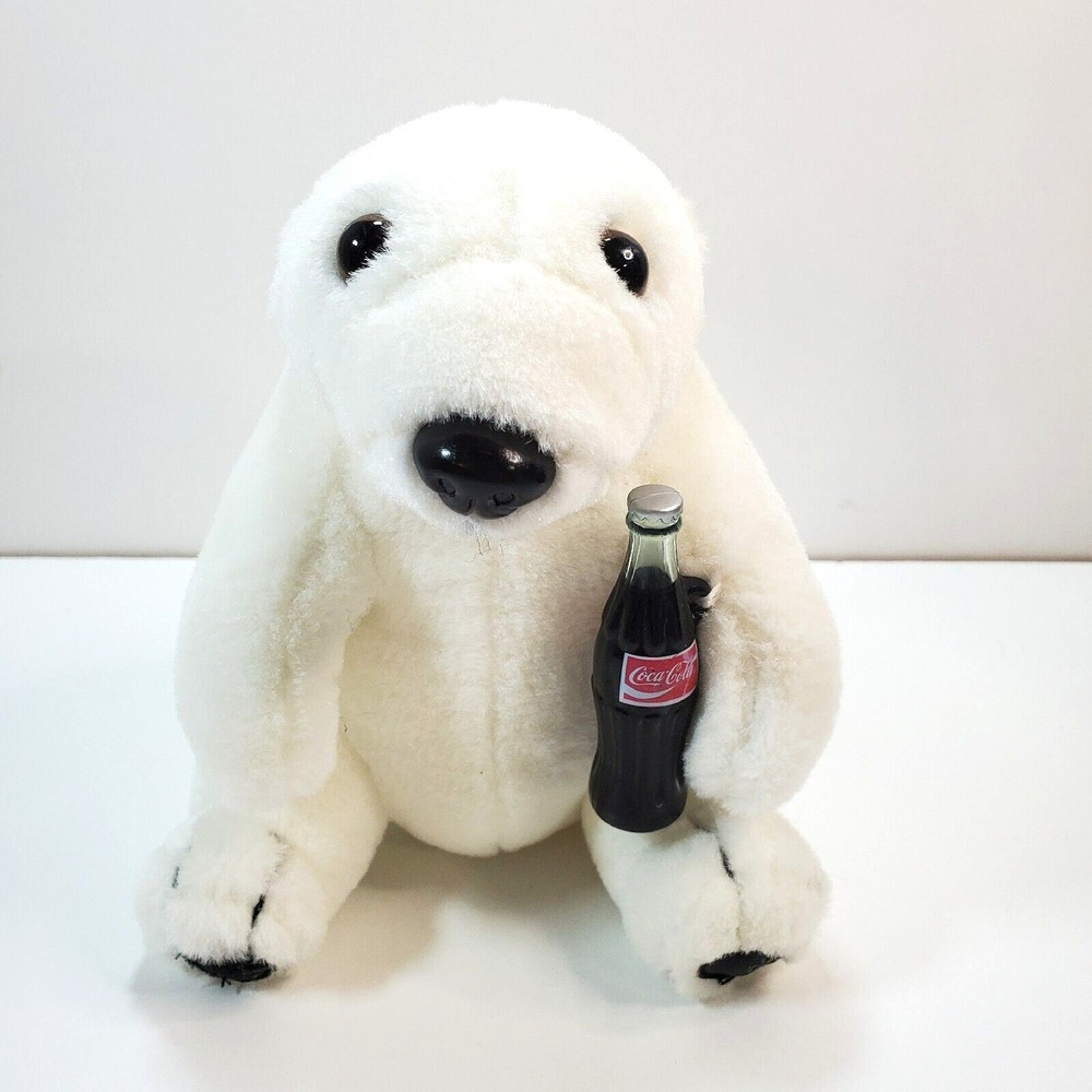 Vintage 1993 Coca Cola Polar Bear Coke Bottle Doll Plush Stuffed Animal Toy 7"